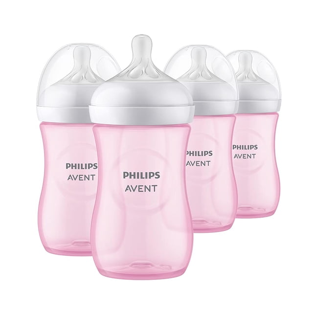 Tetinas de Biberón Philips AVENT Natural Flujo 1 4 Botellas Rosas 9 oz