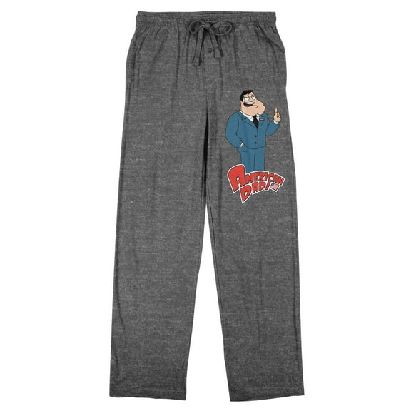 American Dad Men's Heather Grey Sleep Pants-XXL