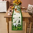 thumbnail image 2 of St. Patrick's Day Table Runner - 120 Inch Long Gnomes Shamrock Gold Coin Plaid Cotton and Linen Blended Dress Scarves Farmhouse Table Runner for Kitchen Dining, Coffee Table, 13" x 120", 2 of 8