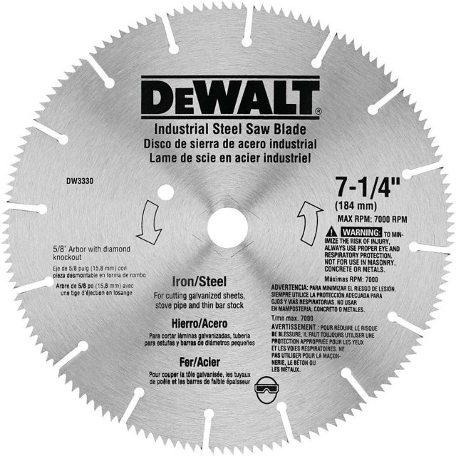 Hoja de sierra circular DEWALT DW3330, 7 1/4 pulgadas, 16 dientes, metal