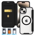 thumbnail image 6 of for iPhone 13 Magnetic Case Compatible with Mag-Safe Slim Flip Protective PU Leather Wallet Case with RFID Blocking Card Slots Holder Clear Back Phone Cover for iPhone 13, Purple, 6 of 6