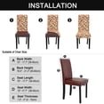 thumbnail image 6 of REGALWOVEN Stretch Spandex Dining Chair Slipcovers Floral Seat Cover Set of 4, Champagne and Coffee Color, 6 of 6