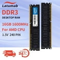 thumbnail image 1 of Memoria RAM DDR3 16 Go 1600MHz PC3-12800 pour Carte Mère AMD CPU DIMM 240pin 1.5V PC Mémoire RAM Module 16 Go 1600MHz x2, 1 of 5