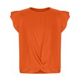 thumbnail image 6 of Nskgu Girls Shirt - Short-Sleeve Twist Front T-Shirt for Girls with Cute Flying Sleeves - Summer Blouse Tunic Tee Tops, 6 of 7