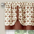 thumbnail image 3 of Serenity Home Geometric Window Curtain Tier Pair and Valance Set - 58x24 - Spice/Tan, 3 of 4