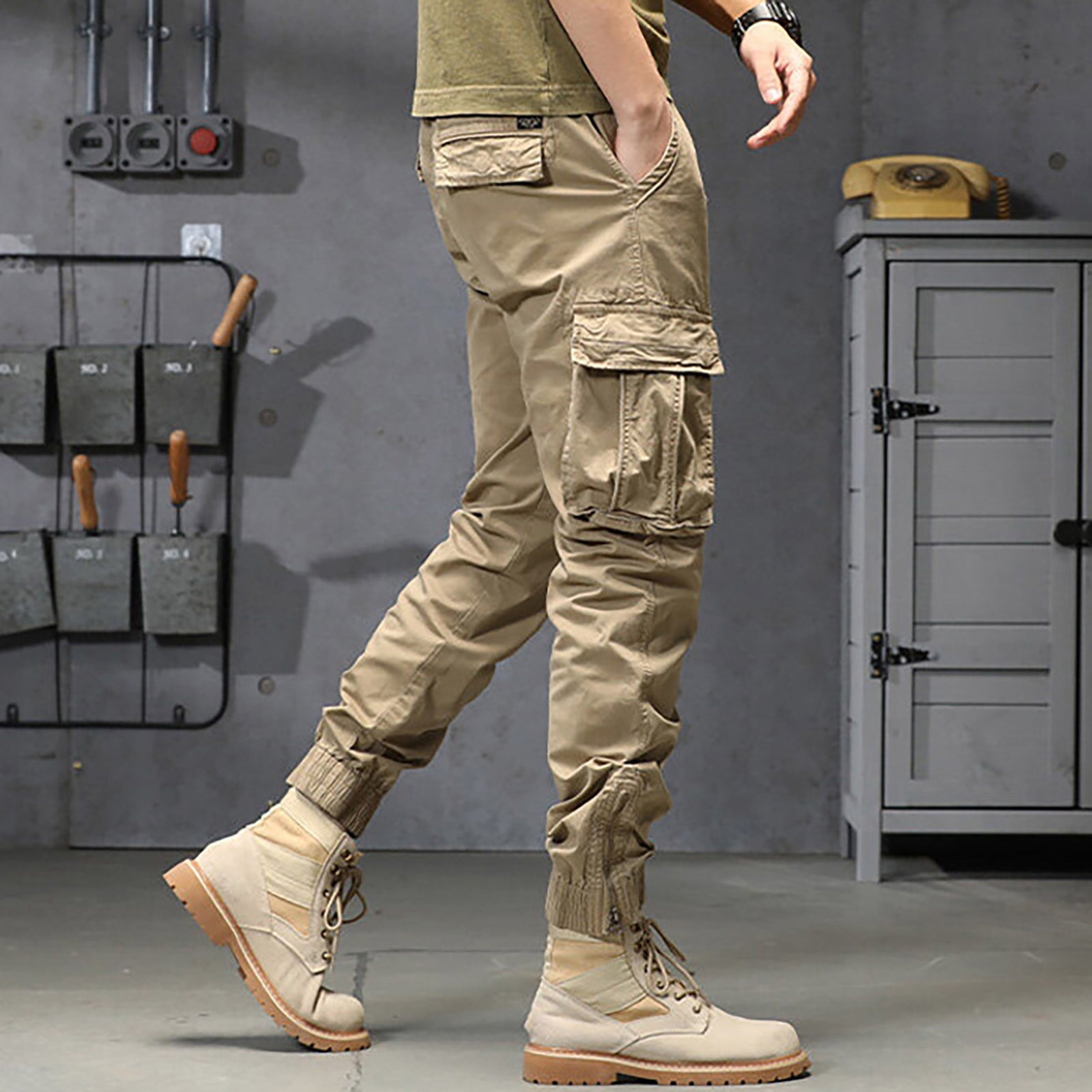 Amazon.com: Large Pocket Cargo Pants Winter Fleece Loose