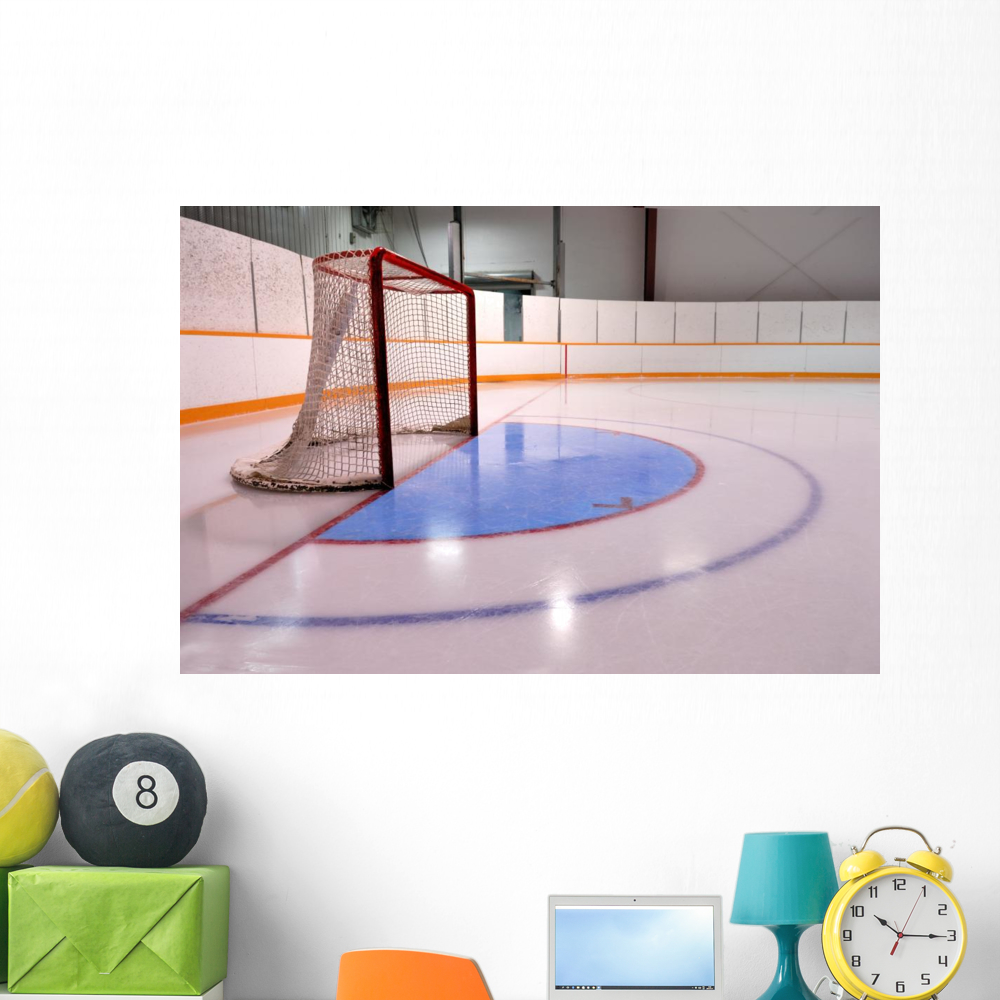 Hockey or Ringette Net Wall Decal by Wallmonkeys Peel and Stick Graphic