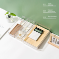 thumbnail image 3 of Caja de almacenamiento con cajón de escritorio de estilo japonés, divisor de vajilla de cocina, acabado de papelería, caja pequeña, compartimento de plástico transparente, artefacto, 3 of 5