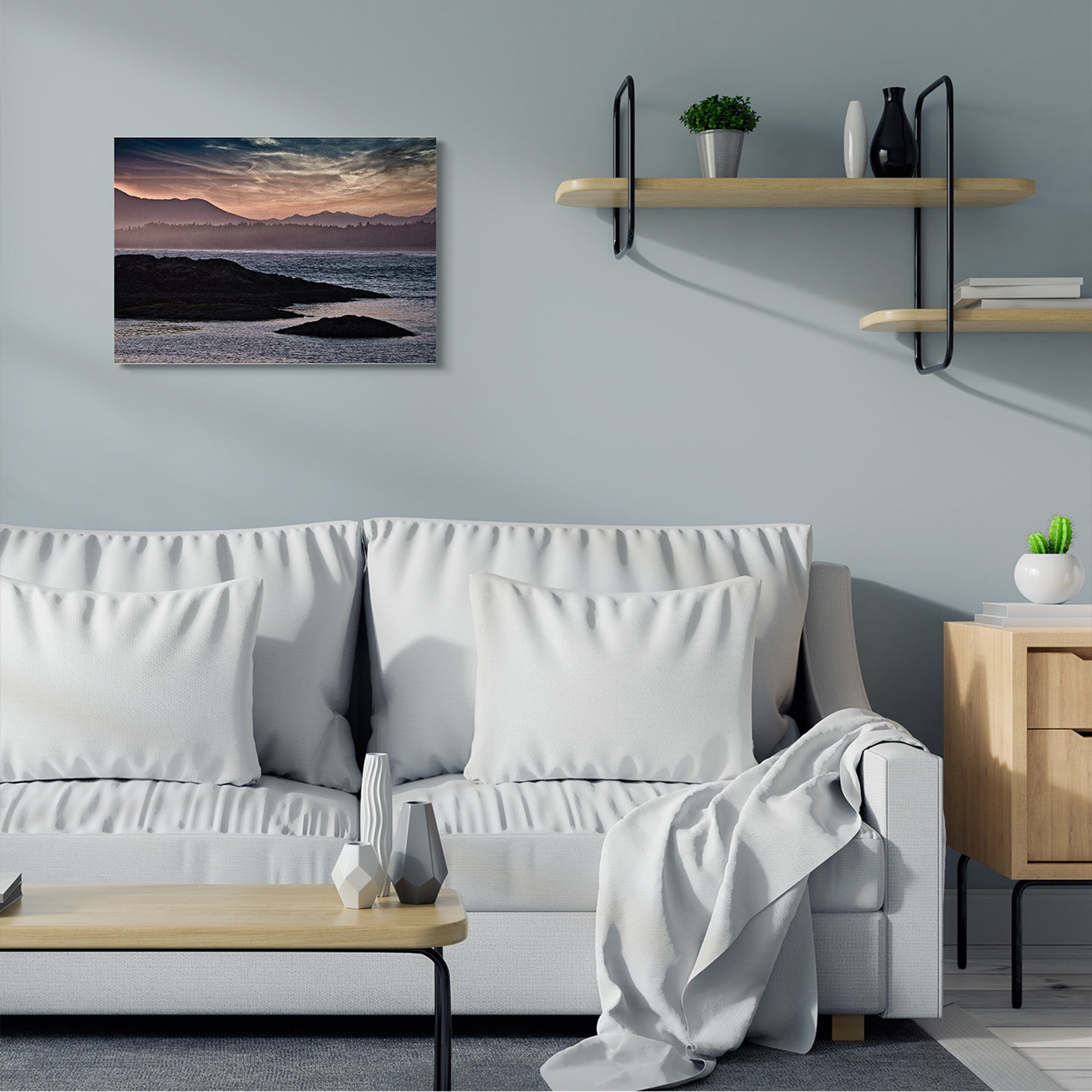 Stupell Industries Mountain Edge Lake Landscape Blue Rippled Water,24 x 30,Designed by Chuck Burdick