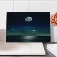 thumbnail image 2 of Ocean Cutting Board, Full Moon Reflected in the Sea Moon Rays Surface Starry Sky Night Scenic View Print, Decorative Tempered Glass Cutting and Serving Board, Small Size, Black Navy, by Ambesonne, 2 of 5
