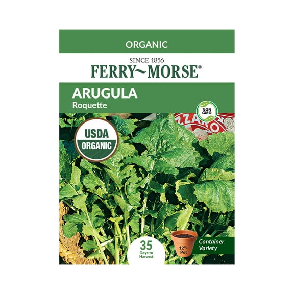 Ferry-Morse Organic 500MG Roquette/ Arugula Annual Vegetable Seeds, Full Sun