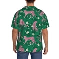 thumbnail image 3 of Lsque Tropical Leopard print Men's Cuban Collar Short Sleeve Shirt Summer Beachwear Casual Button Down Fashionable Vacation Leisure Shirt-XX-Large, 3 of 7