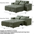 thumbnail image 6 of BUIORD 94" Convertible Sectional Sofa Modular Couch, 3 in 1 Sleeper Sofa with 4 Storage Space, L-Shaped Couch Pull-Out Sofa Bed for Living Room, Green, 6 of 10