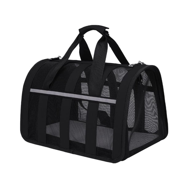 Pet Cat Carrier Bolso al aire libre Bolsa plegable para mascotas Bolsa de viaje para mascotas (Negro S)