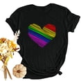 thumbnail image 5 of Raeneomay Oversized T Shirts for Women Festival Colorful Heart Shaped Printed Round Neck Short Sleeved Top, 5 of 6