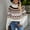 Beige, variant on AOOCHASLIY 2023 Womens Sweater Women Fashion Casual Retro Color Contrast Printing Knitting Long Sleeve Turtleneck Sweater