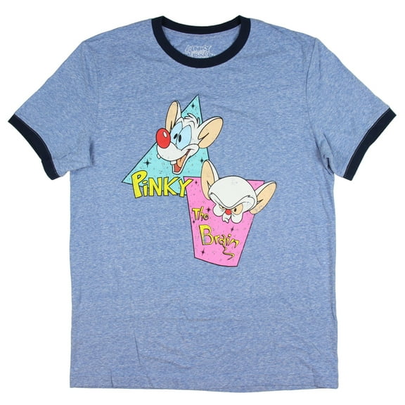 Pinky And The Brain Distressed Ringer T-Shirt (XX-Large)