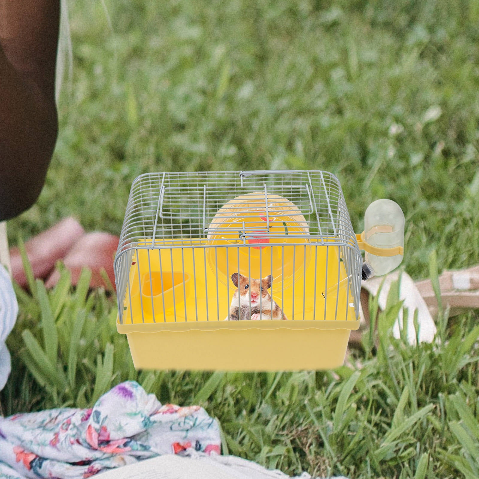 OUNONA Hamster Travel Carrier Cage For Chinchillas Hamsters And Small Pets Small Animal Carrier Includes Water Container And Essential Accessories