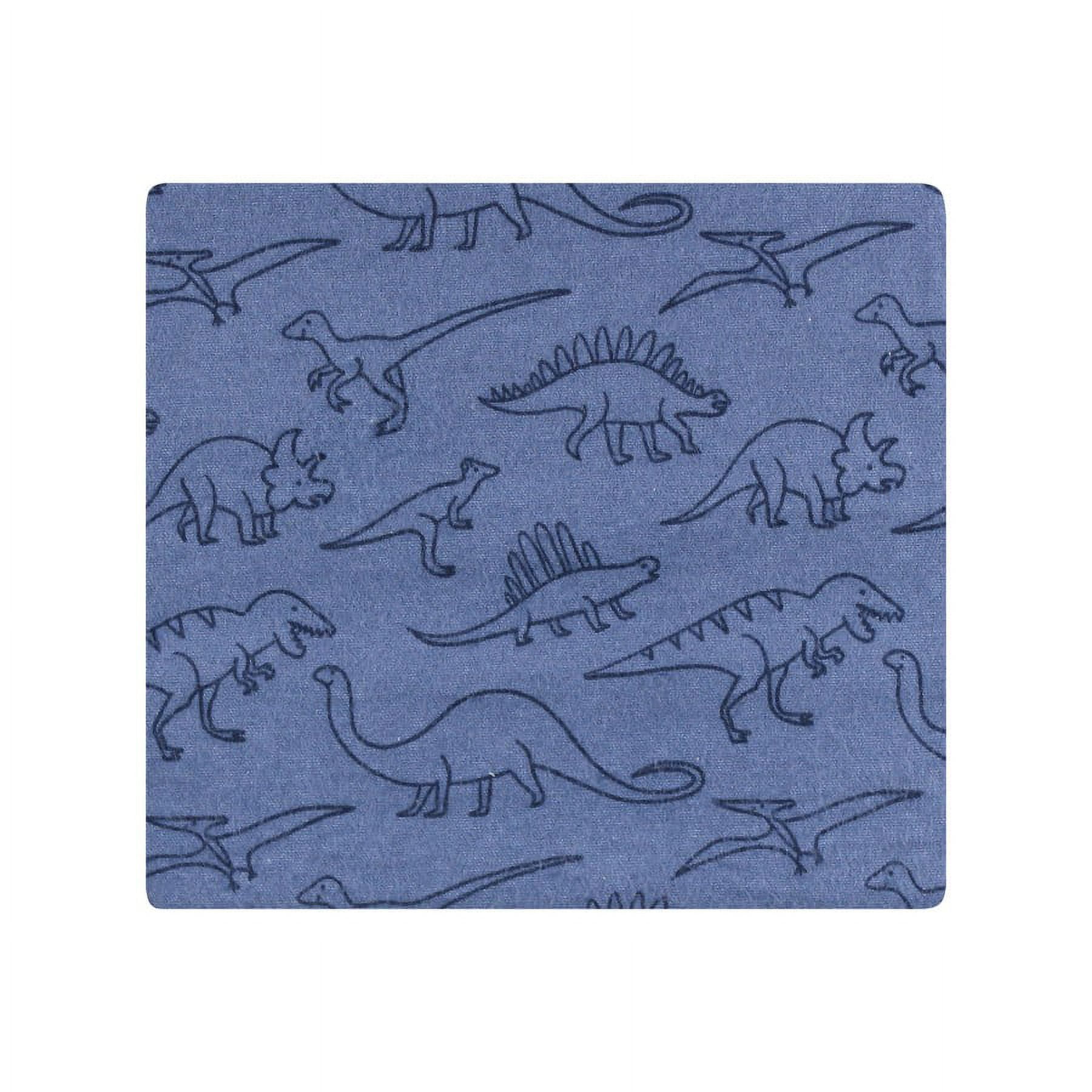 Hudson Baby Infant Boy Cotton Flannel Receiving Blankets Bundle, Blue Green Dino, One Size