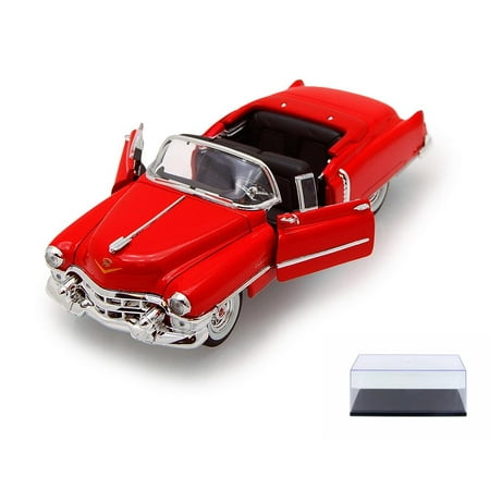 - Diecast Car & Display Case Package - 1953 Cadillac Eldorado Convertible, Red - Welly 22414 - 1/24 scale Diecast Model Toy Car w/Display Case