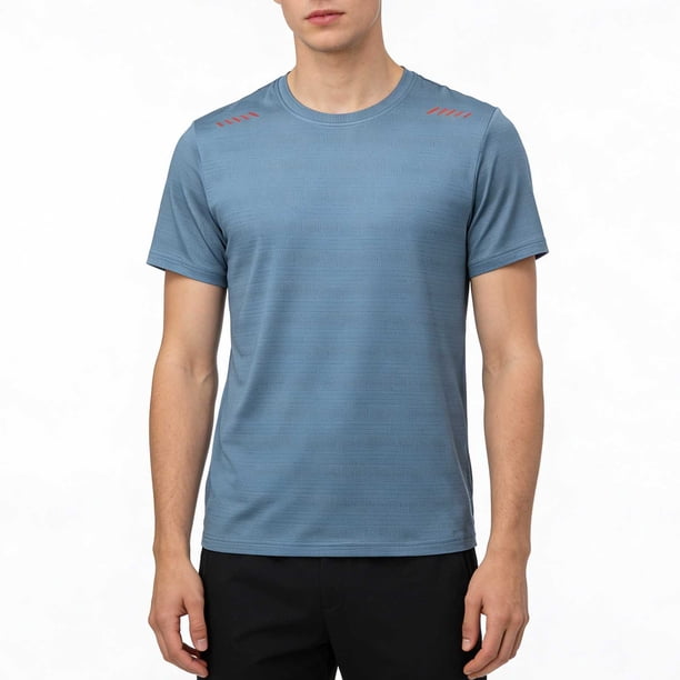 Ceisia Men's Gradient Printed Casual Elastic Sports Round Neck Activewear Top Gift