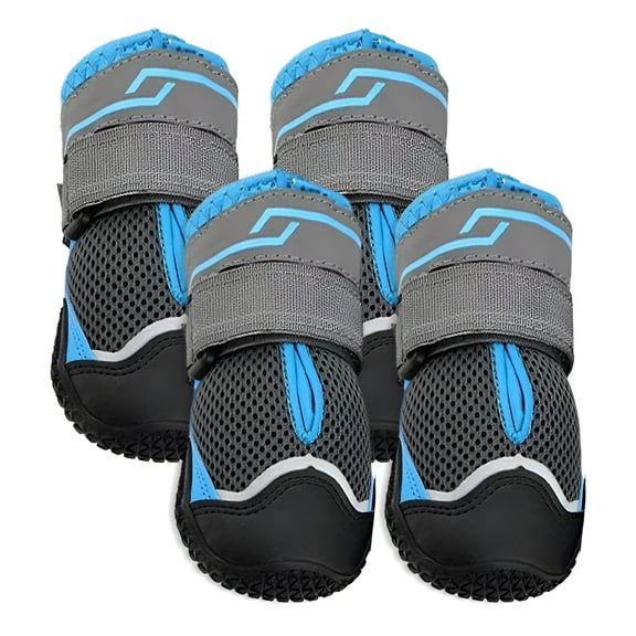 TELOLY 4Pcs Dog Shoes,Rubber Dog Shoes Small Size Dogs,Dog Booties,Blue,2.2In