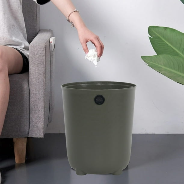 Fiudx Basurero Portátil, Diseño Moderno de Plástico Ecológico, Estructura Redonda Sin Tapa, Resistente a Caídas, Apto para Varias Habitaciones, Fácil de Limpiar, Ideal para Sala de Estar, Dormitorio