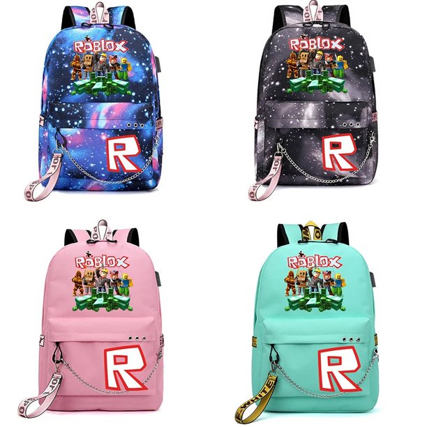 Roblox-mochila con estampado de dibujos animados para hombre y mujer, morral con estampado de Anime para ordenador portátil, tendencia de moda, ideal para regalo de Navidad