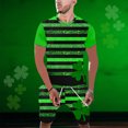 thumbnail image 2 of TSADFHJI Ensemble de Pyjama pour Hommes Rouge Hiver Imprimé Jour de la Saint-Patrick Col Rond Manches Courtes Short TG Vert, 2 of 5