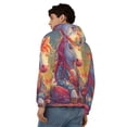 thumbnail image 4 of Wukai Meditating Cute Horse Print Men's Zip-Up Hoodie,Fleece Full-Zip Hoodie for Men, Hooded Sweatshirt-XX-Large, 4 of 5