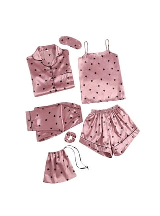 Pink Flamingo Womans Pajamas Shorts with Drawstring Sleep Shorts