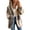 Beige, variant on Women's Lapel Plaid Fleece Jacket Fall Winter Single Button Loose Warm Sherpa Lined Coat with Pockets Red L