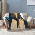 thumbnail image 5 of Romantic Elephant Couple Throw Blanket, Intertwined Trunks Heart Art Soft Flannel Fleece Decor Gift 50x40, 5 of 5