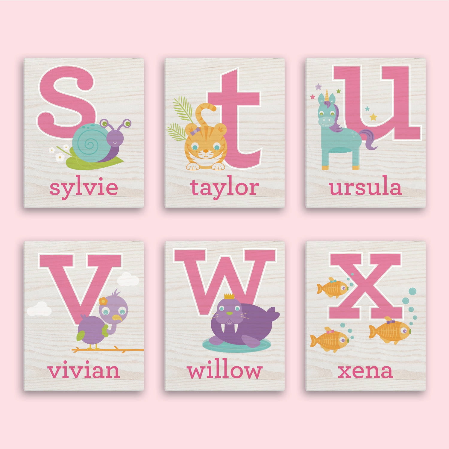 Girl's or Boy's Alphabet Personalized 11" x 14" or 16" x 20" Canvas