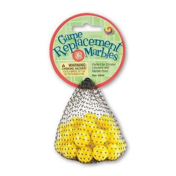 Mega Marbles Replacement Game (30 Piece), Yellow, 14mm