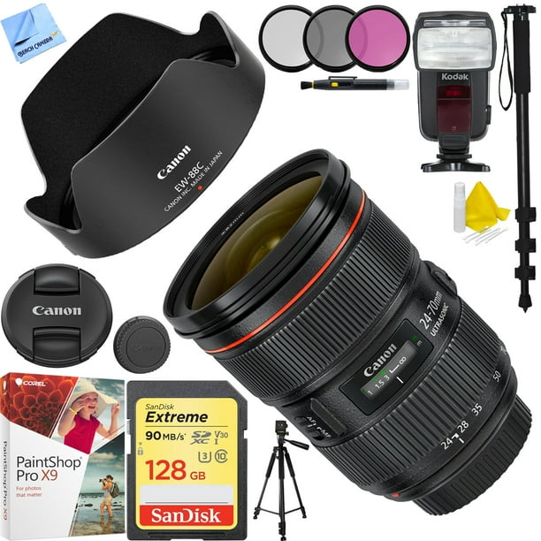 Canon Ef 24 70mm F 2 8l Ii Usm Lens With Sandisk 128gb Sdxc Memory Card Plus mm Accessories Bundle Walmart Com Walmart Com