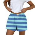 thumbnail image 2 of WRKEKC Shorts d'Été pour Femmes Imprimé Extensible Dégradé Bouton Rayé Shorts avec Style Mode pour Femmes, 2 of 5