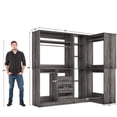 thumbnail image 5 of Aheaplus 72" Closet System - 6 Drawers, 4 Rods! Use in Wardrobe/Corner, or Build Walk - in Style. Maximize Space, Adjustable Dividers, Wall - Mount for Safety-Gray Oak, 5 of 5