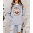 thumbnail image 6 of Football Mom Social Club Hoodie for Women Game Day Cheering From the Sidelines Pullover, Gray Hoodie, XL, 6 of 8
