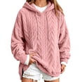 thumbnail image 2 of Azrian Women’s Textured Fuzzy Hoodie Sweatshirt,Casual Loose Fit Hooded Top Sizes S-2XL, 2 of 9