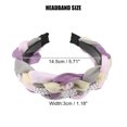 thumbnail image 2 of Unique Bargains 1 Pc Bling Pearl Tulle Knot Headband Hairband for Women Pink Purple 1.18 Inch Wide, 2 of 7