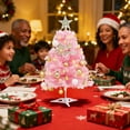 thumbnail image 6 of Pink Christmas Tree,Table Top Christmas Tree, Pink Artificial Christmas Tree Mini Small Xmas Tree with Bells,Star Topper and Christmas Ball Ornaments for Holiday Indoor Christmas Decoration Gifts, 6 of 6