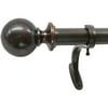 Decopolitan 1" Pitted Ball Adjustable Curtain Rod, Antique Brass