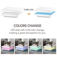 thumbnail image 6 of MAYEERTY High Gloss Minimalist Square Coffee Table with LED Lights, 2-Tier Center Table for Living Room, 31.5''x31.5''x14.2'', White, 6 of 9