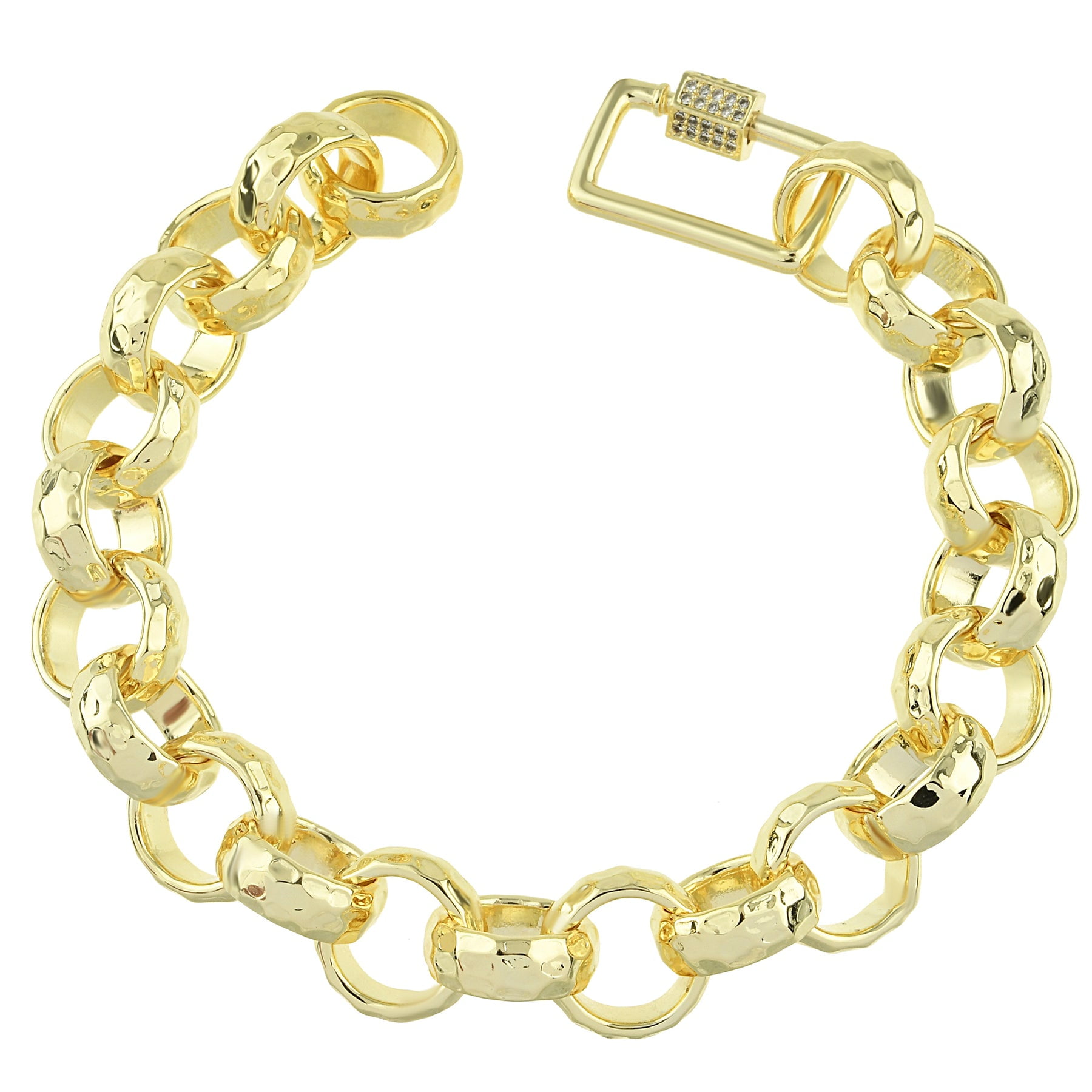 9K Yellow Gold 2.5mm Diamond Cut Figaro Belcher Chain Bracelet 7.5 Inch -  8894704 - TJC