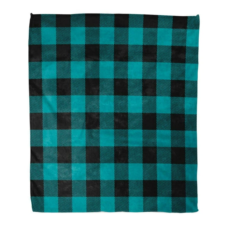 Teal check online throw