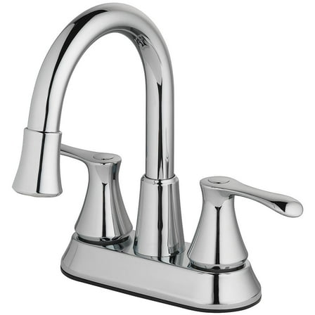 Homewerks Two Handle Bathroom Faucet with LED Aerator in Chrome
