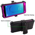 thumbnail image 3 of Samsung Galaxy J2 Case, Galaxy J2 Core, J2 Dash, J2 Pure Case, Mignova Heavy-Duty Shockproof Full Body Protection Rugged Hybrid Case with Rotating Belt Clip and Bracket 2019 Release(Purple), 3 of 7