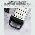 thumbnail image 4 of Stainless Steel 4 Sided Box Grater Multi Function for Cheese Vegetables Slicing Shredding Kitchen Tool Non Slip Black Stainless Steel, 4 of 6