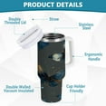thumbnail image 4 of 40 oz Insulated Stainless Steel Tumbler Double Wall Stainless Steel Tumbler with 2-Way Drinking Brown-blue Butterfly Pattern, 4 of 9